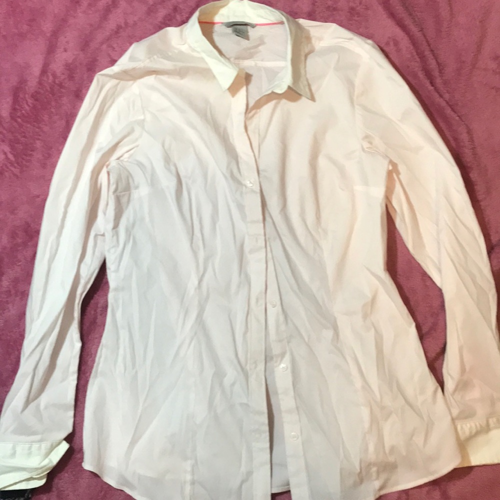 H&M button down pink and white